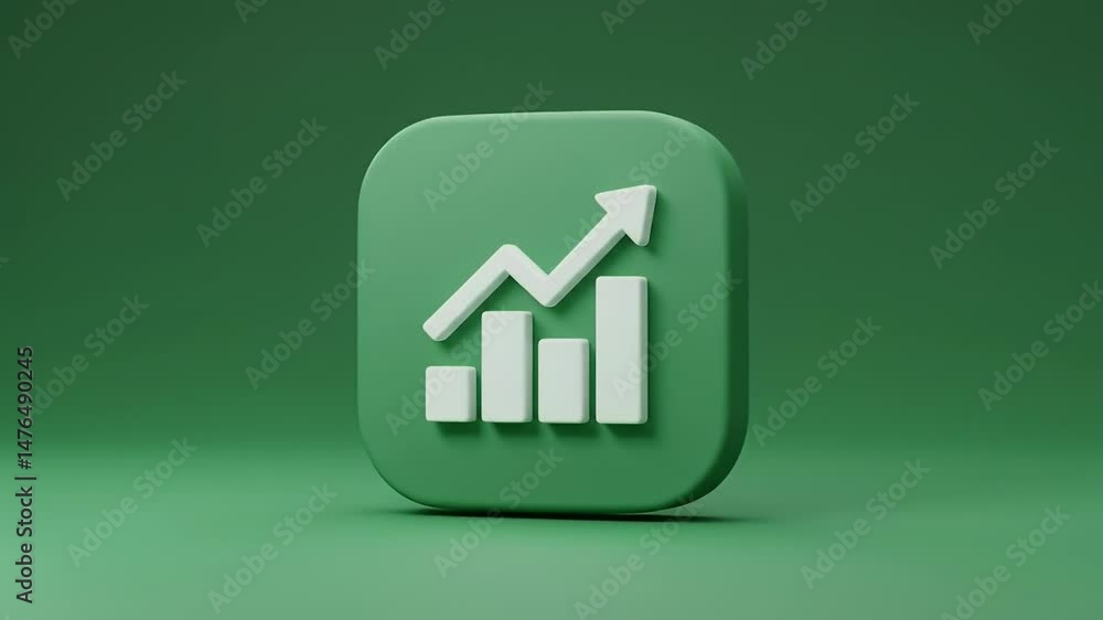 Animated Graph Displaying Growth and Positive Trend on Green Background Animated Graph Displaying Growth and Positive Trend on Green Background