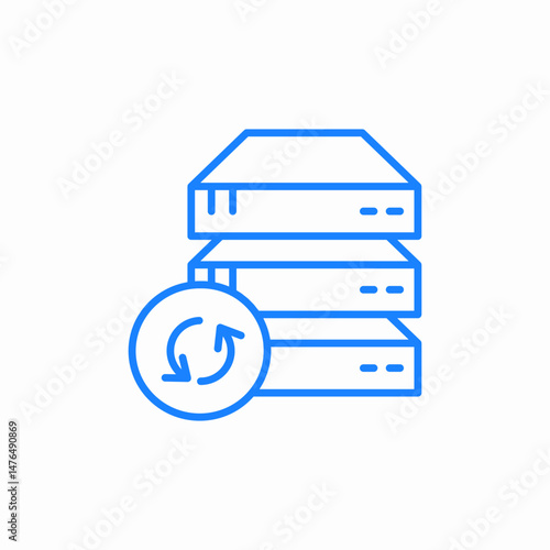 server data sync icon sign vector