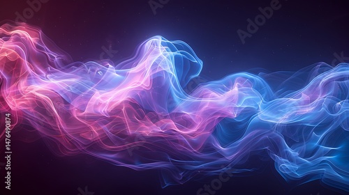 Fototapeta Naklejka Na Ścianę i Meble -  Stunning electric blue and purple abstract smoke pattern high resolution image
