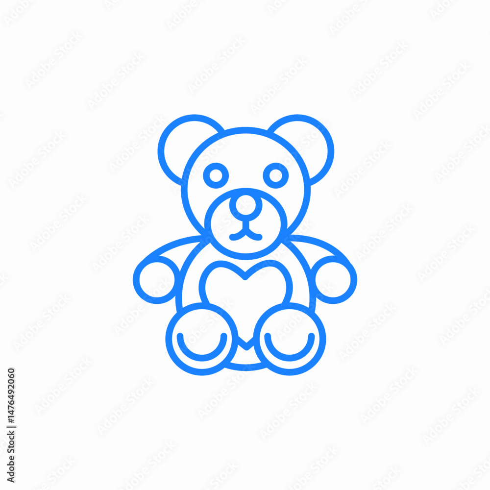 Obraz premium teddy bear heart icon sign vector