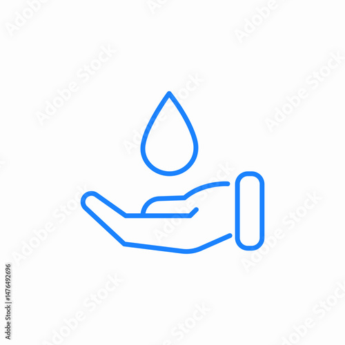 water conservation hand icon sign vector