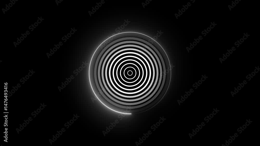 Abstract circle design with glowing outline on a dark background Abstract circle design with glowing outline on a dark background