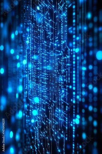 Wallpaper Mural Blue Business Digital Background, Generative AI Torontodigital.ca