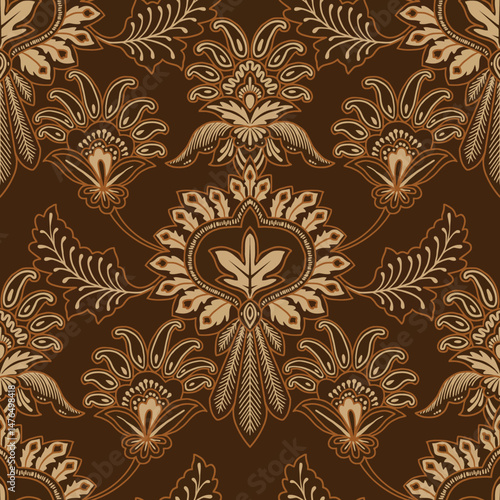 classic Indonesian batik motif with traditional design style