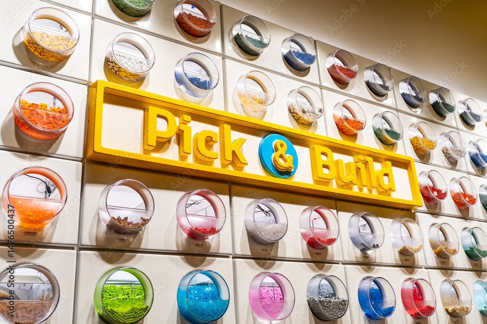 Fototapeta premium Pick And Build Section at Lego Store 