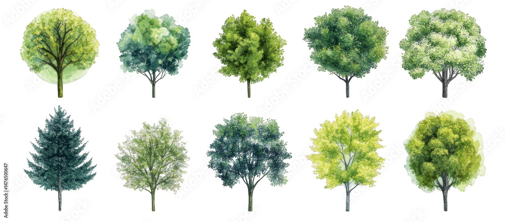 Fototapeta premium A collection of trees in various sizes and shapes