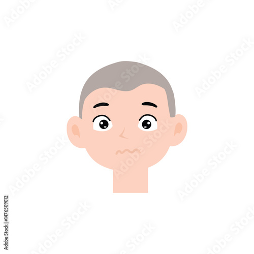 Boy expression face variant different cartoon. Boy Emoji Collection Isolated on white background. popular face expression