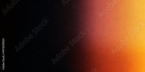 Abstract Dark to Orange Gradient Texture Background with Film Grain and Light Leaks