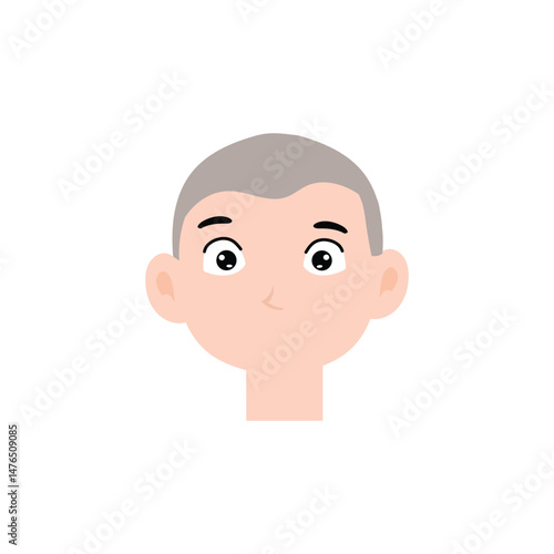 Boy expression face variant different cartoon. Boy Emoji Collection Isolated on white background. popular face expression