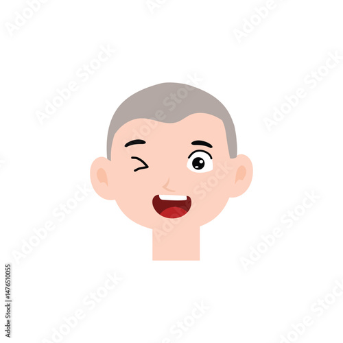 Boy expression face variant different cartoon. Boy Emoji Collection Isolated on white background. popular face expression