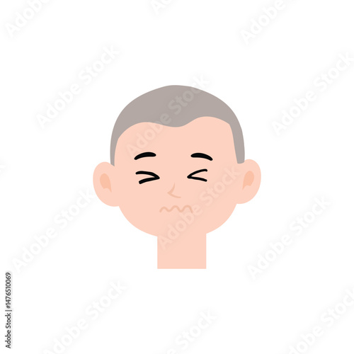 Boy expression face variant different cartoon. Boy Emoji Collection Isolated on white background. popular face expression