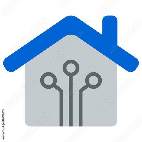 Simplicity Smart Home with Electricity icon in Fill Flat design for Smart Home AI Innovation and Connectivity Utilities futuristic Technology.
