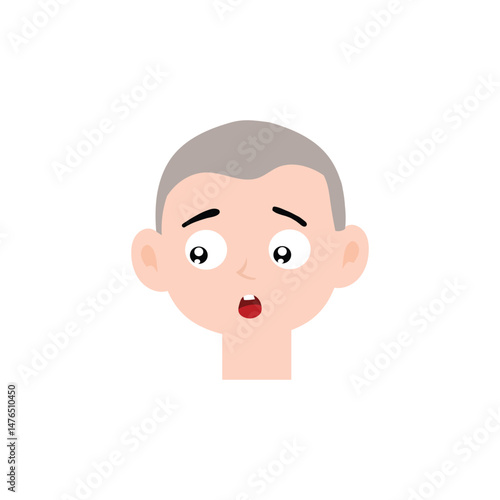 Boy expression face variant different cartoon. Boy Emoji Collection Isolated on white background. popular face expression