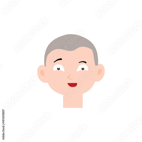 Boy expression face variant different cartoon. Boy Emoji Collection Isolated on white background. popular face expression