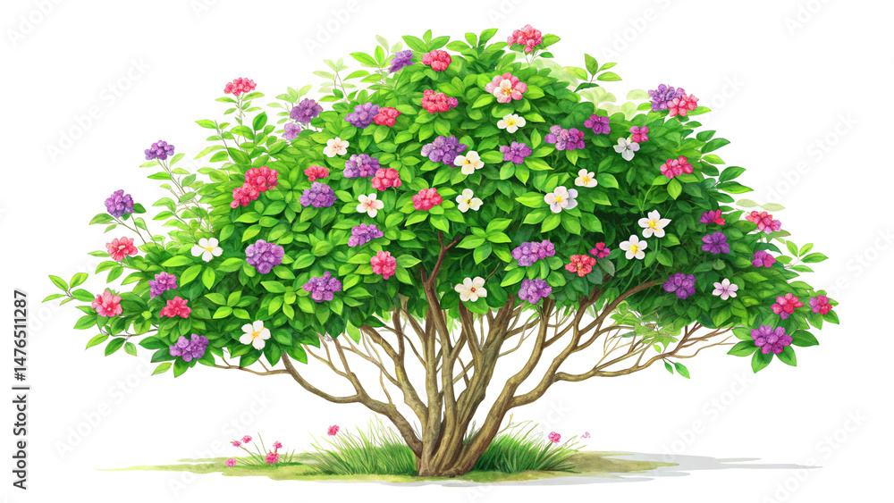 Obraz premium tree with colorful flowers