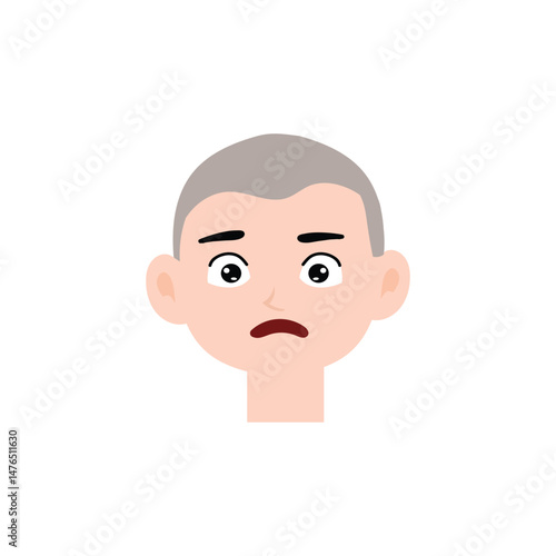 Boy expression face variant different cartoon. Boy Emoji Collection Isolated on white background. popular face expression