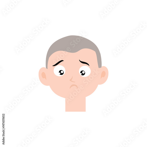 Boy expression face variant different cartoon. Boy Emoji Collection Isolated on white background. popular face expression