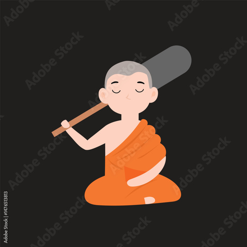 Buddist monk variant activity design stock.buddhist monk standing illustration isolated. Buddhist monks cartoon character hand draw art illustration