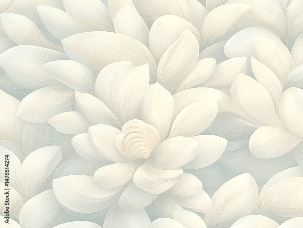 White Flower Petals Seamless Pattern. White Flower Petals Seamless Pattern.