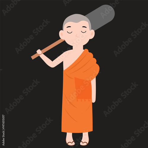 Buddist monk variant activity design stock.buddhist monk standing illustration isolated. Buddhist monks cartoon character hand draw art illustration