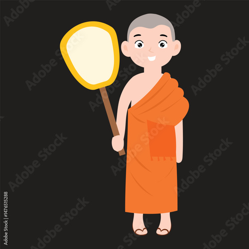 Buddist monk variant activity design stock.buddhist monk standing illustration isolated. Buddhist monks cartoon character hand draw art illustration