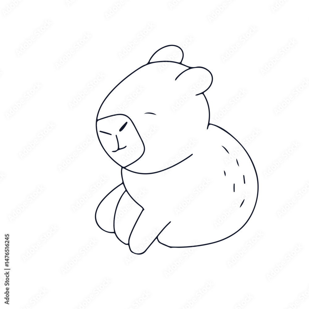 Obraz premium Kawaii capybaras cartoon collection. popular trend capybaras sticker. cute capybaras. Characters in cartoon flat style. Trendy vector illustration.