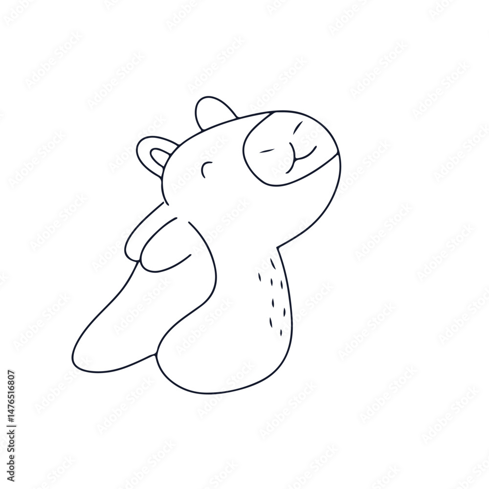 Fototapeta premium Kawaii capybaras cartoon collection. popular trend capybaras sticker. cute capybaras. Characters in cartoon flat style. Trendy vector illustration.