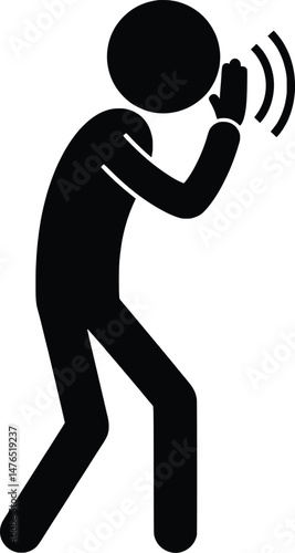 Stickman Vector Icon Illustration Whispering Secret