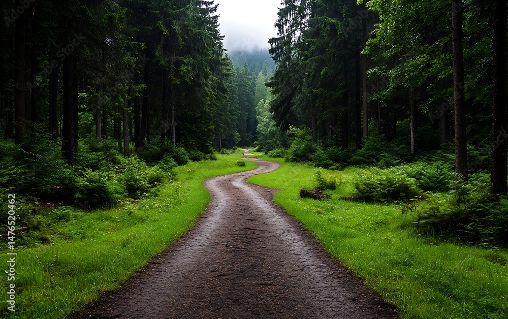 Fototapeta premium Winding Forest Path