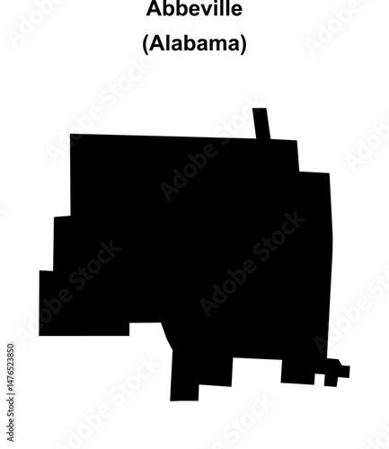 Abbeville (Alabama) blank outline map