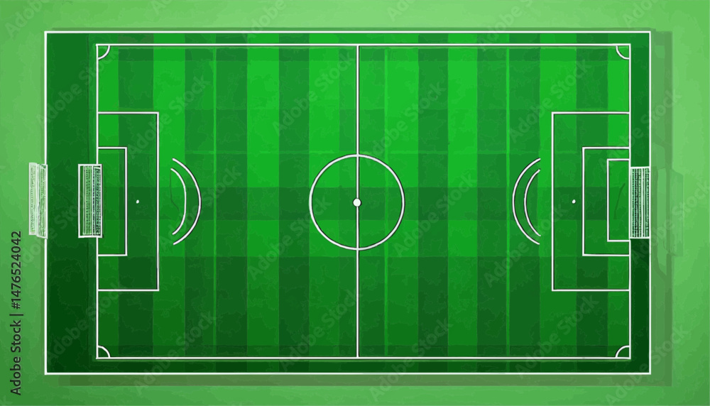 Flat Soccer Field Top View Vector Flat Soccer Field Top View Vector