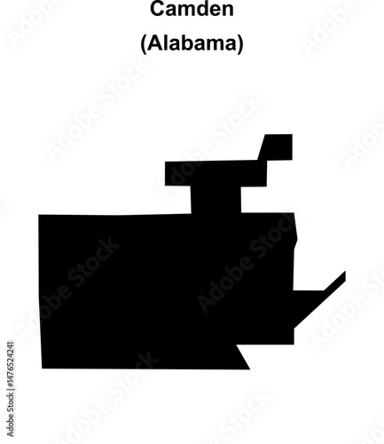 Camden (Alabama) blank outline map