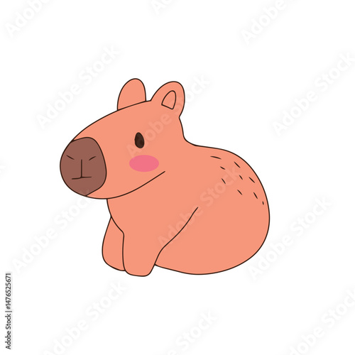Kawaii capybaras cartoon collection. popular trend capybaras sticker. cute capybaras. Characters in cartoon flat style. Trendy vector illustration.