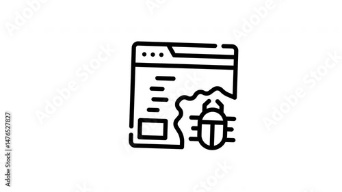 icon line motion graphic virus
