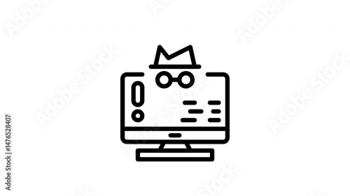 icon line motion graphic spyware