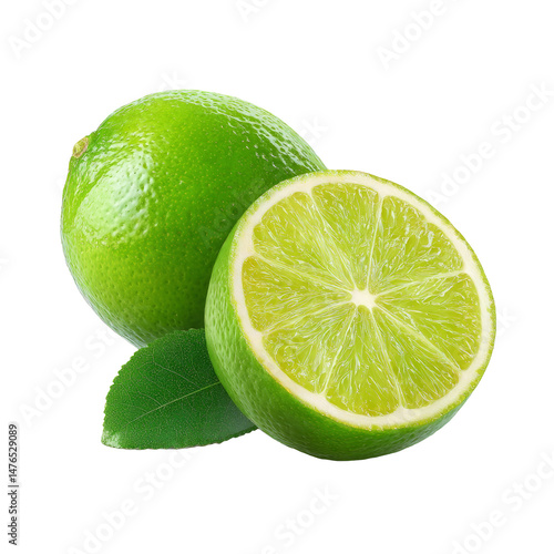 Fresh lime composition showcasing vibrant green colors and citrus fruit