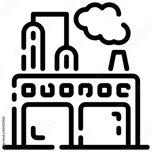 factory vector outline icon
