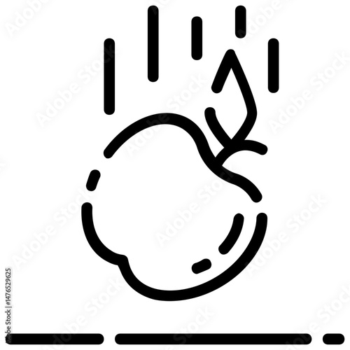 gravitation teory vector outline icon