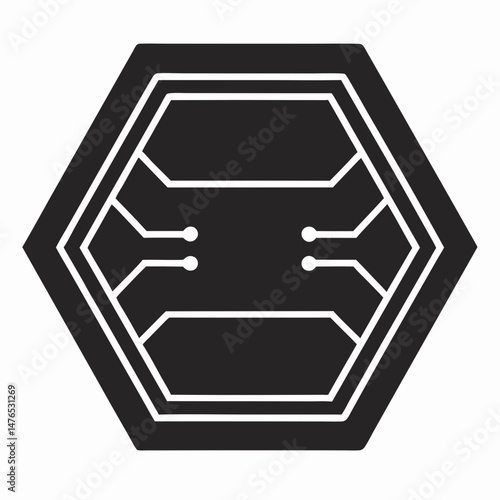 Modern Cloud Data Storage Logo with Hexagon Hive Structure for Tech and SaaS Startup Vector Illustration