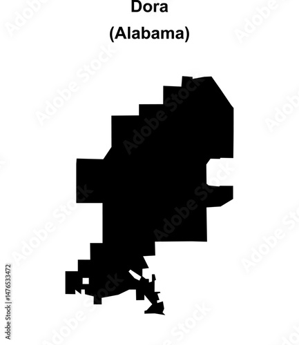 Dora (Alabama) blank outline map