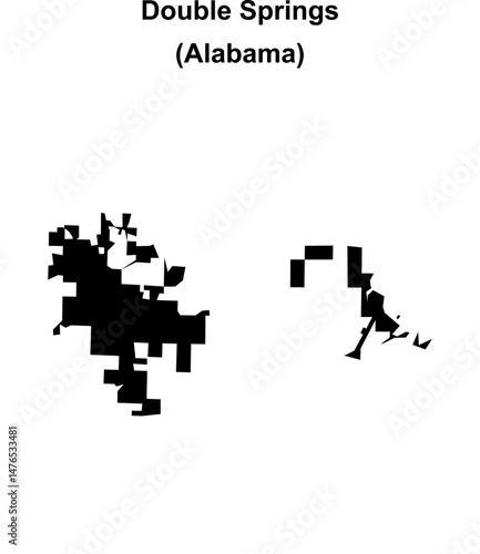 Double Springs (Alabama) blank outline map
