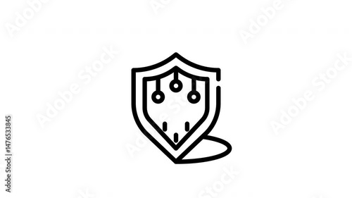 icon line motion graphic cyber