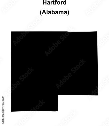 Hartford (Alabama) blank outline map