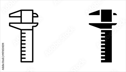 Vernier caliper icon set. sign for mobile concept and web design on white background