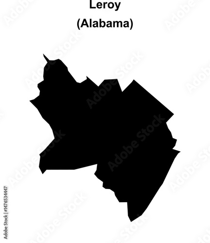 Leroy (Alabama) blank outline map
