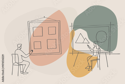 Business Data Analysis and Reporting Vector Illustration
