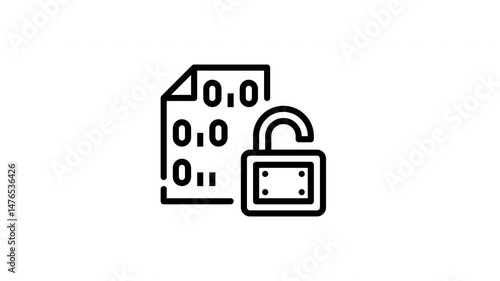icon line motion graphic encryption