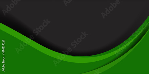 Green Black Abstract fluid wave. Modern poster with gradient 3d flow shape. Innovation background design for cover, landing page.
