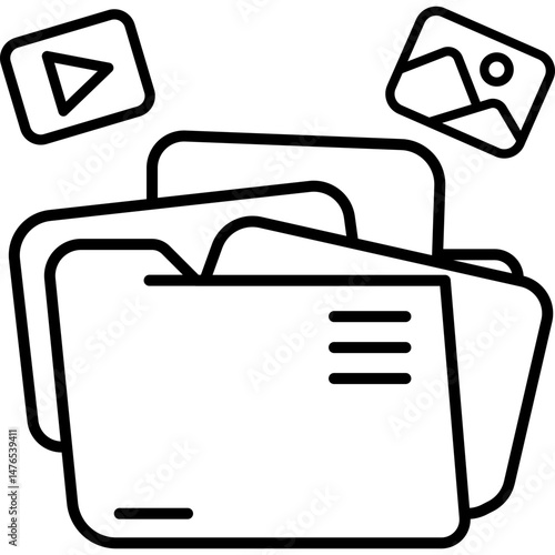 Content Library Line Icon