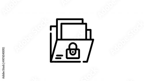 icon line motion graphic protection
